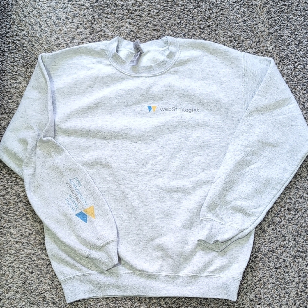 Gray Web Strategies Men's Crewneck Sweatshirt, Small